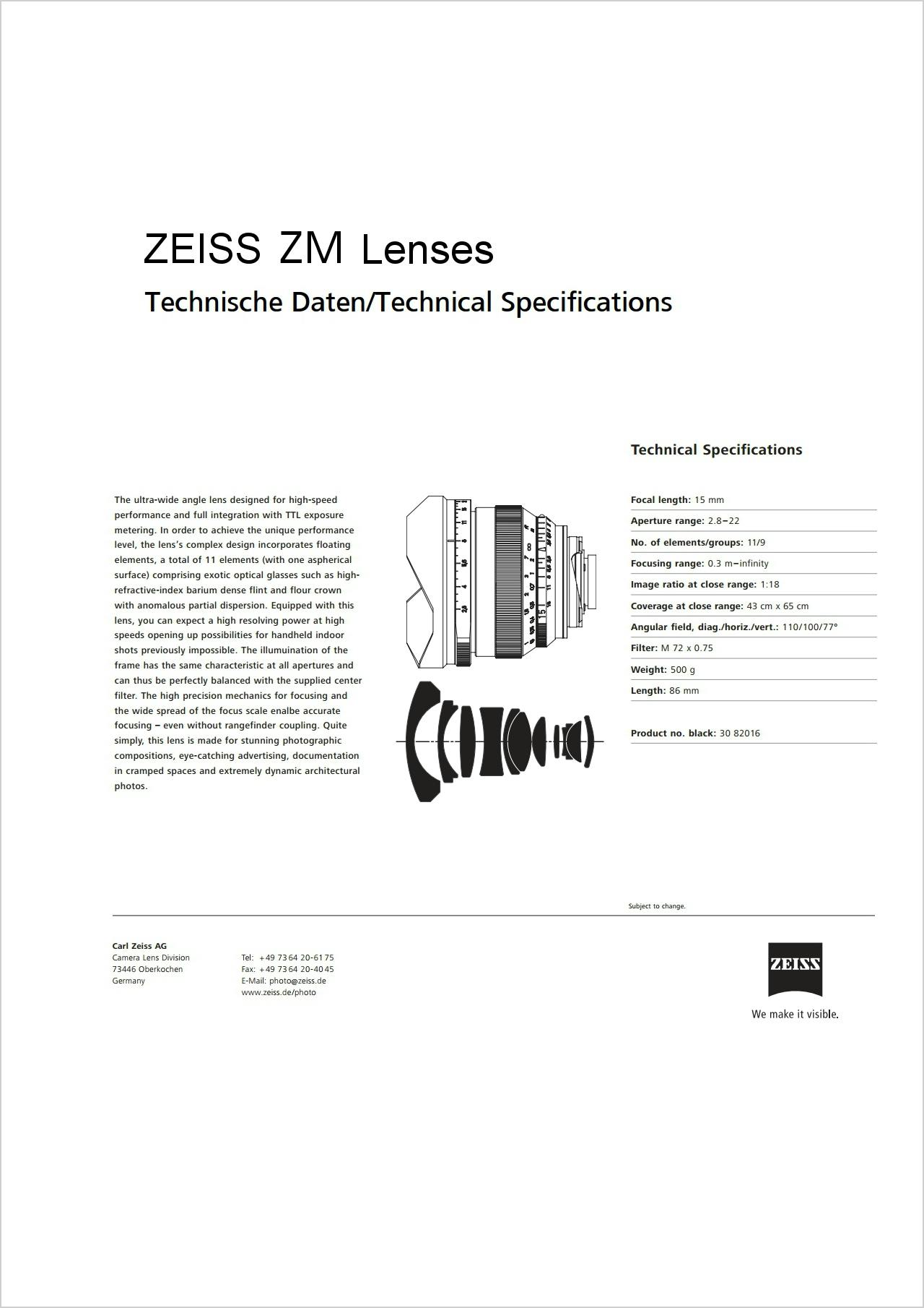 Zeiss Distagon T 2 8 15 Zm