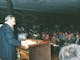 First employee meeting at Carl Zeiss Jena GmbH on 19 December 1991. Former Executive Board spokesman Horst Skolude speaking at the lectern. 