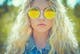 Outdoor portrait of young hippie woman