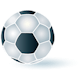  Ilustrația 3D a unei mingi de fotbal alb cu negru.